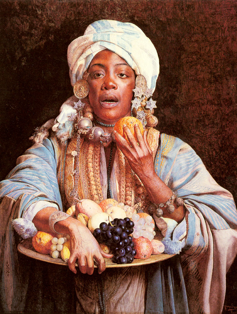 North African Fruta Vendor Signorini — Giuseppe Signorini