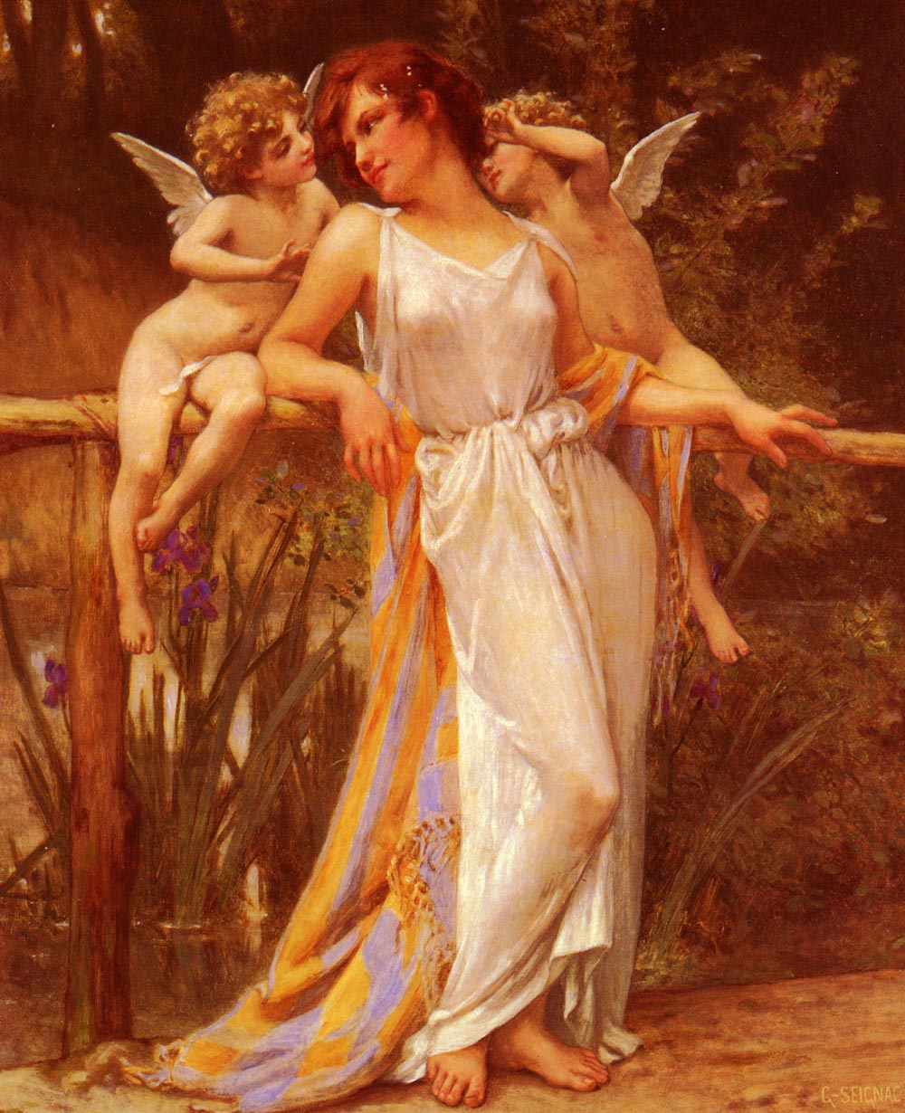 Nymph Con Cupids Seignac — Guillaume Seignac