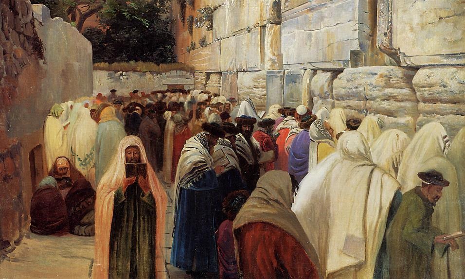 Jews En Wailing Wall Bauernfiend — Gustav Bauernfiend
