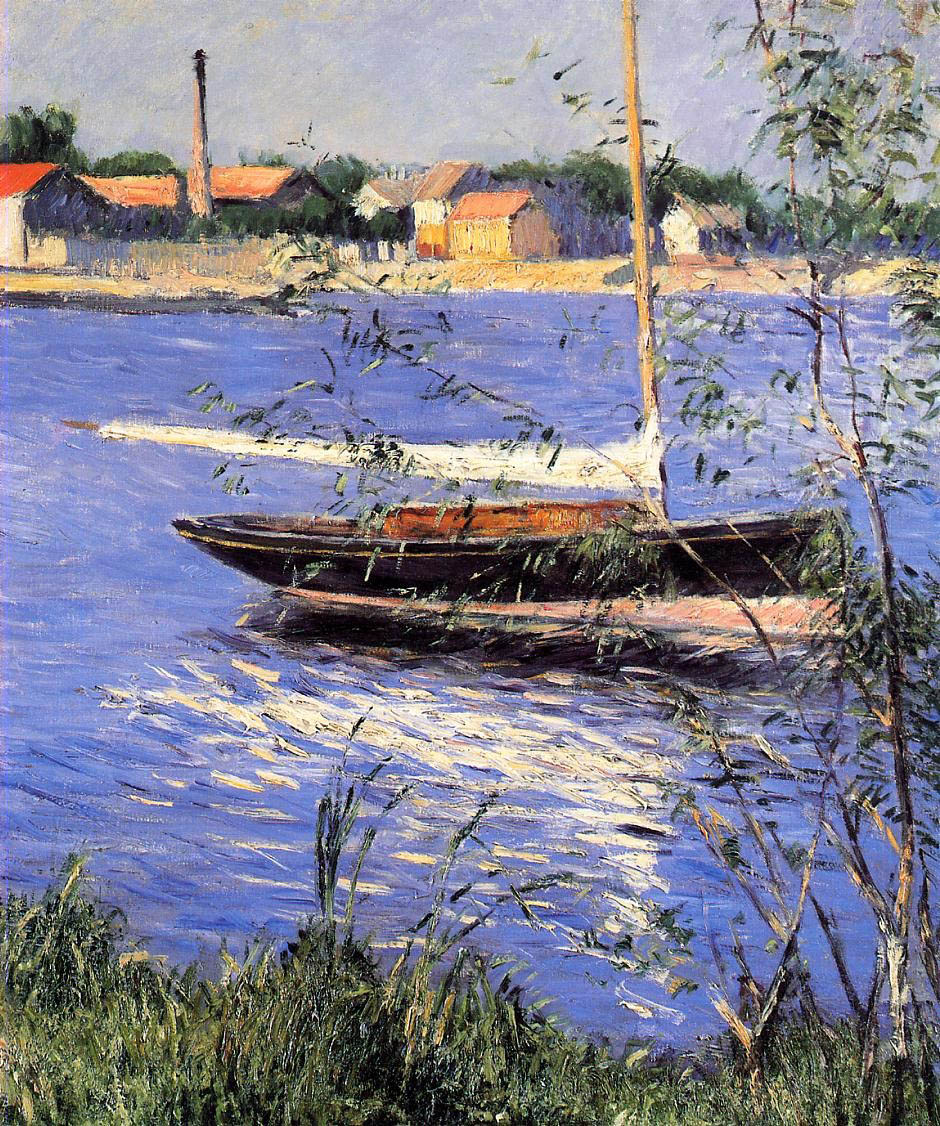 Anchored Barca Sobre Seine En Argenteuil Caillebotte — Gustave Caillebotte