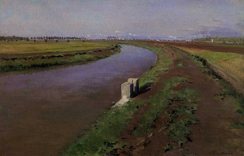 Banks De Canal Cerca De Naples Caillebotte — Gustave Caillebotte