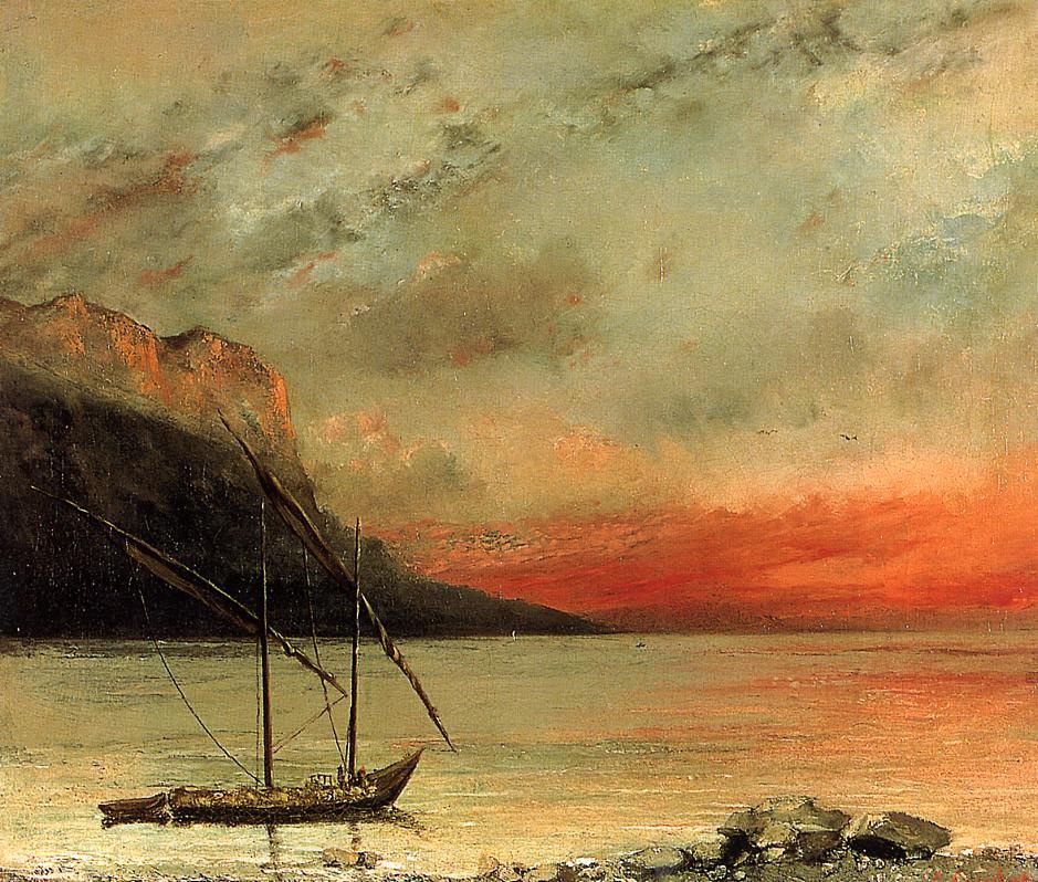 Atardecer Sobre Lago Leman Courbet — Gustave Courbet — Realismo