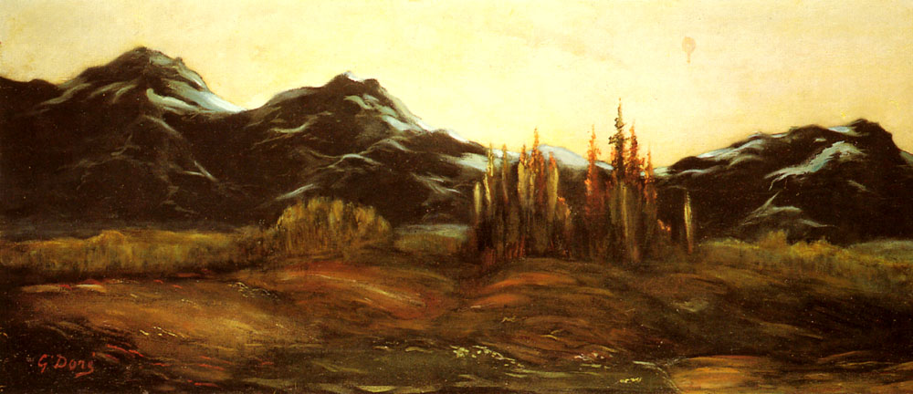 Mountainous Paisaje Con Balloon Dore — Gustave Dore