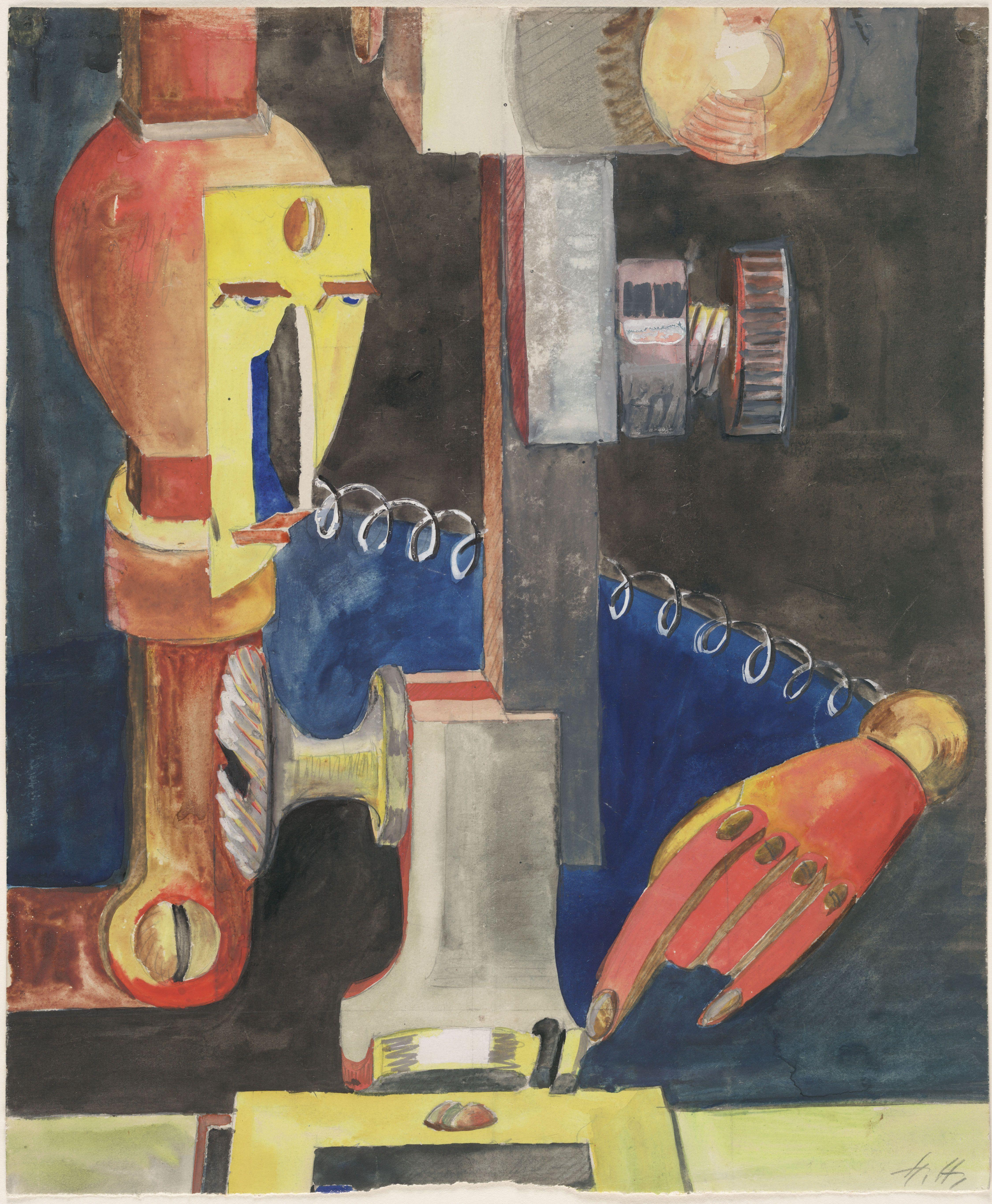 Estudio Para Hombre Y Machine Hoch — Hannah Hoch