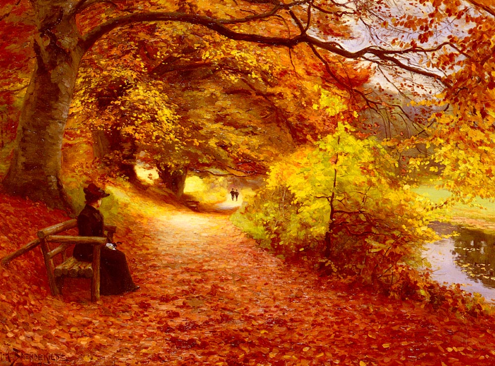 Wooded Sendero En Otono Brendekilde — Hans Anderson Brendekilde