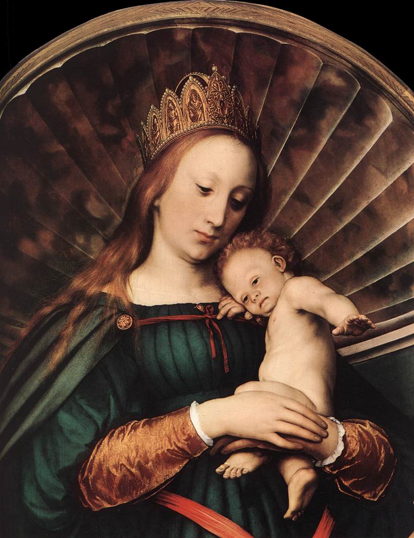 Darmstadt Madonna Detalle 1 Holbein — Hans Il Giovane Holbein