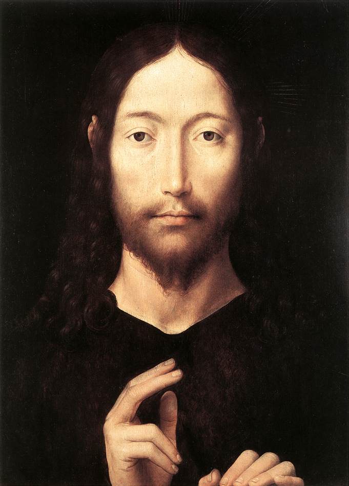 Cristo Giving His Bendiciendo 1 Memling — Hans Memling