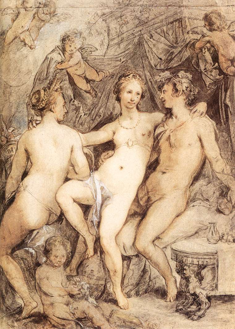 Venus Entre Ceres Y Bacchus Goltzius — Hendrick Goltzius