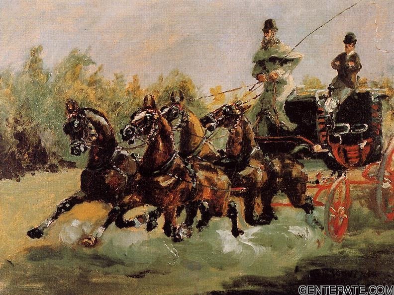 Alphonse De Toulouse Lautrec Conduciendo His Four En Mano — Henri De Toulouse Lautrec — Posimpresionismo