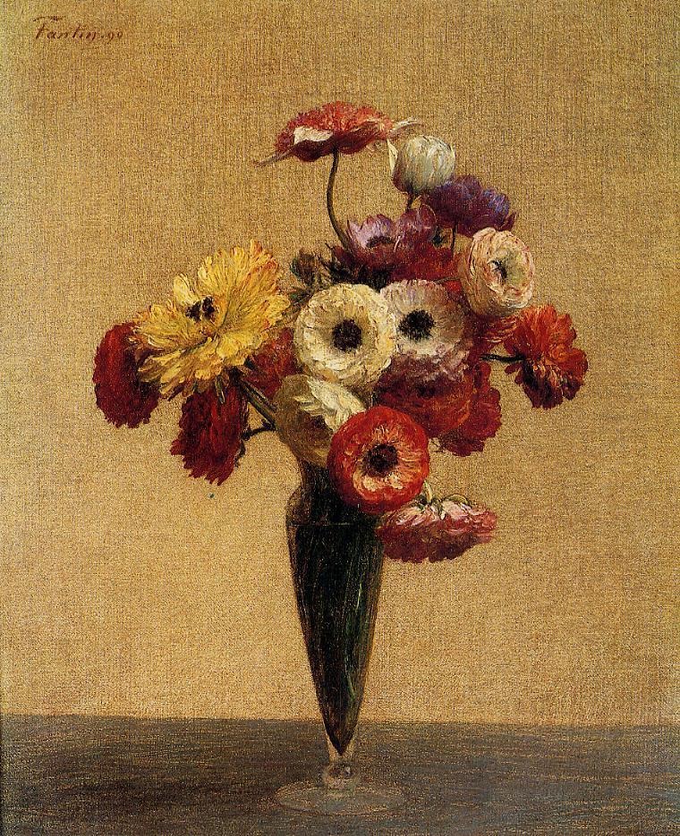 Anemones Y Buttercups Fantin — Henri Fantin