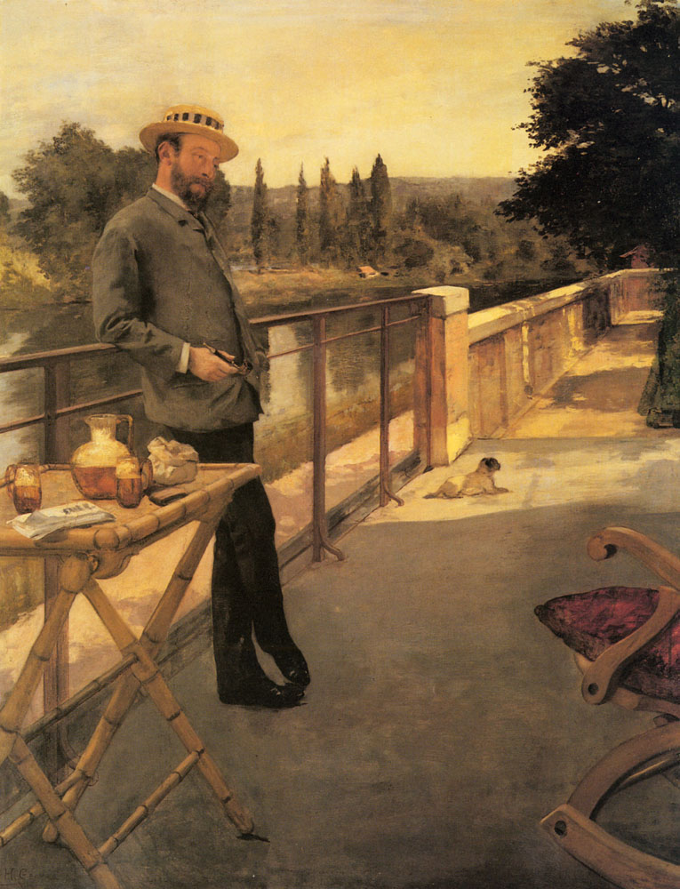 Elegant Hombre Sobre Terrace Gervex — Henri Gervex
