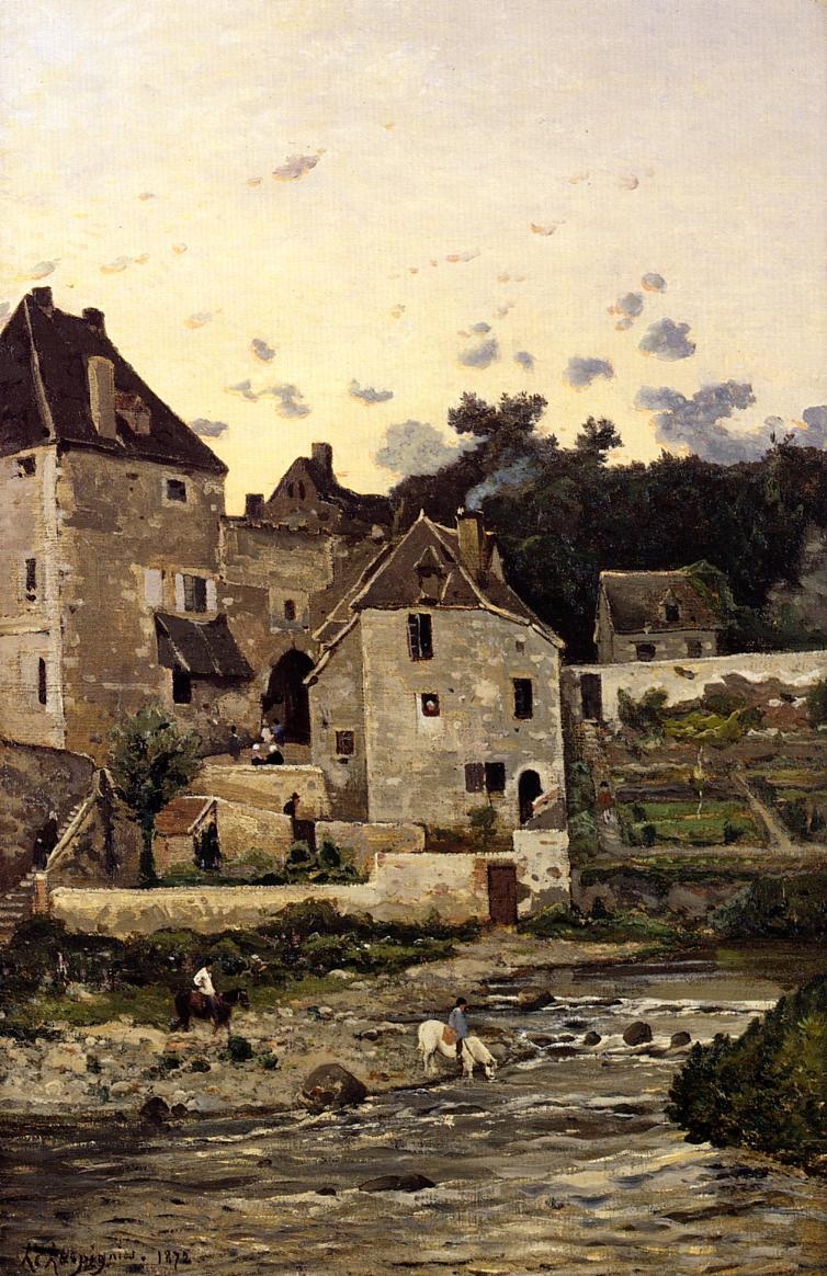 Pueblo De Herisson Sobre Banks De Aumance Harpignies — Henri Harpignies