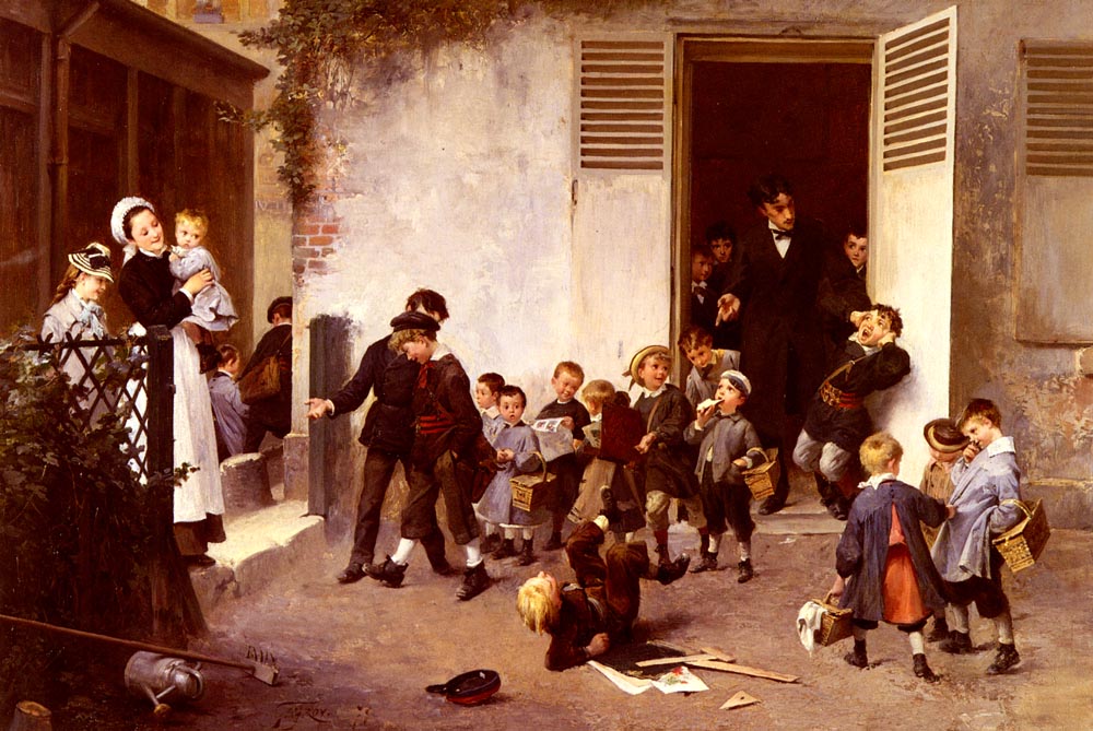 La Sortie De Lecole Geoffroy — Henry Jules Jean Geoffroy
