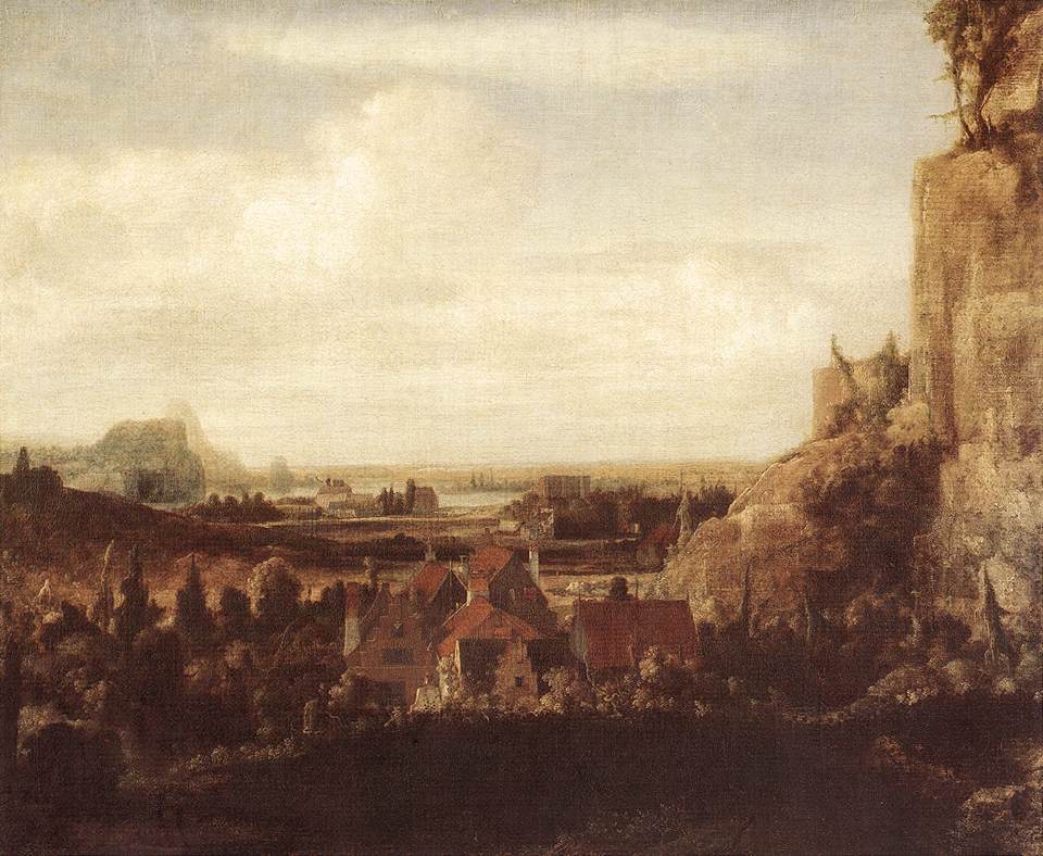 Rio Valle Con Grupo De Houses Seghers — Hercules Seghers