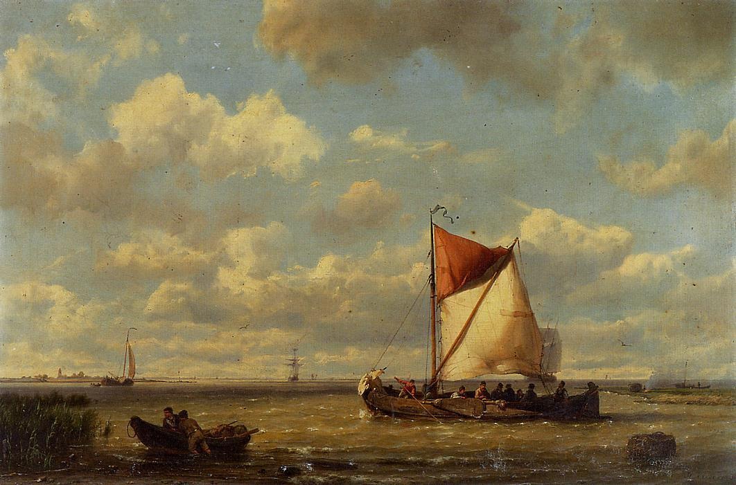 Shipping En Calmo Sobre Zuyder Zee Koekkoek — Hermanus Koekkoek