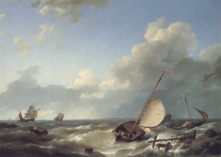 Shipping En Stiff Breeze Koekkoek — Hermanus Koekkoek