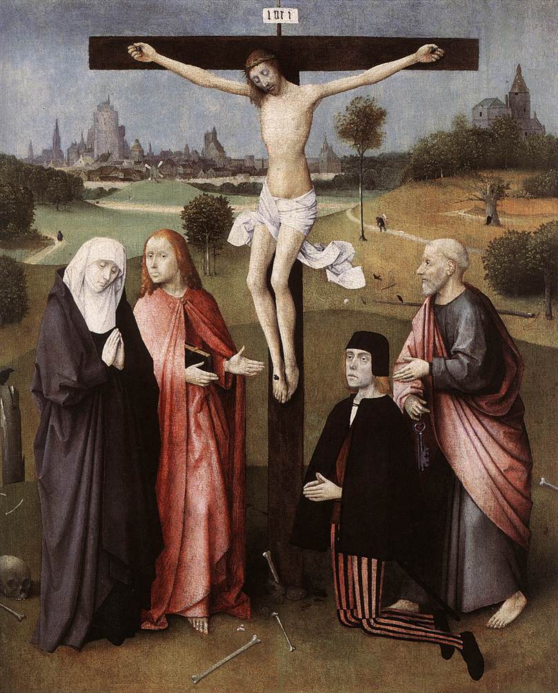 Crucifixion Con Donor Bosch — Hieronymus Bosch — Primitivos Flamencos