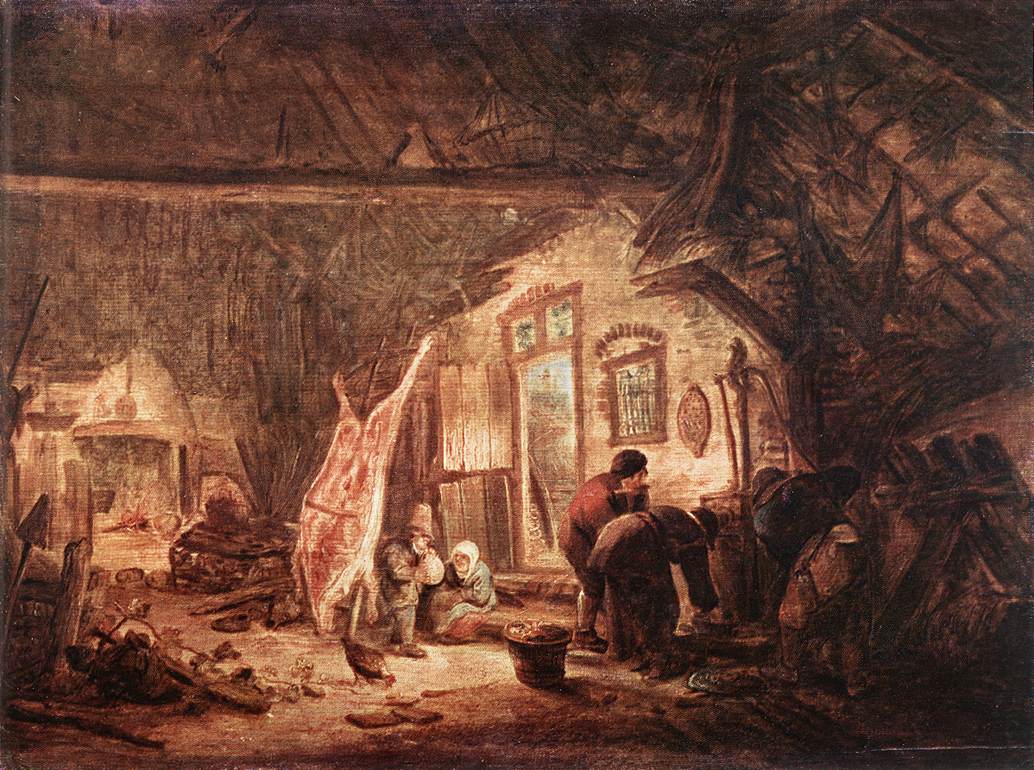 Pig Killing Ostade — Isaack Van Ostade