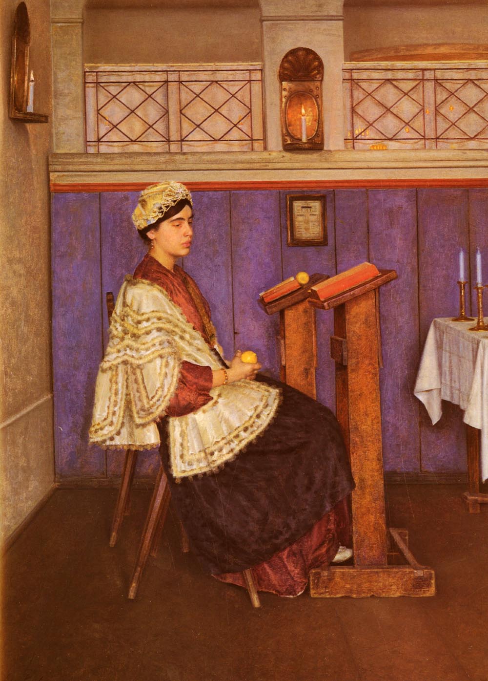Joven Mujer En Synagogue Kaufmann — Isodor Kaufmann