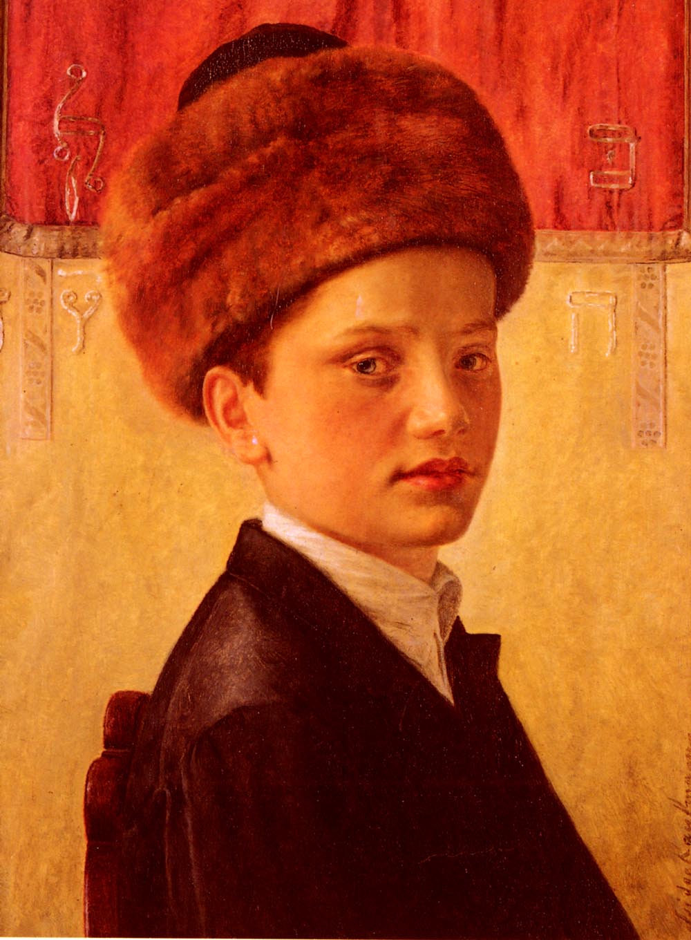 Retrato De Joven Chassidic Chico Kaufmann — Isodor Kaufmann