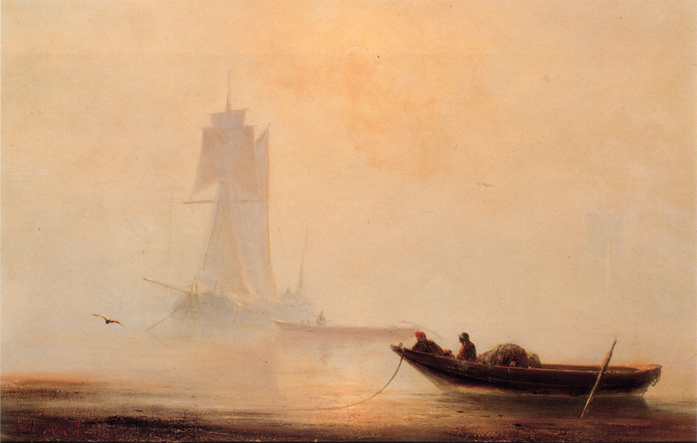 Pescando Barcas En Puerto Aivazovsky — Ivan Constantinovich Aivazovsky