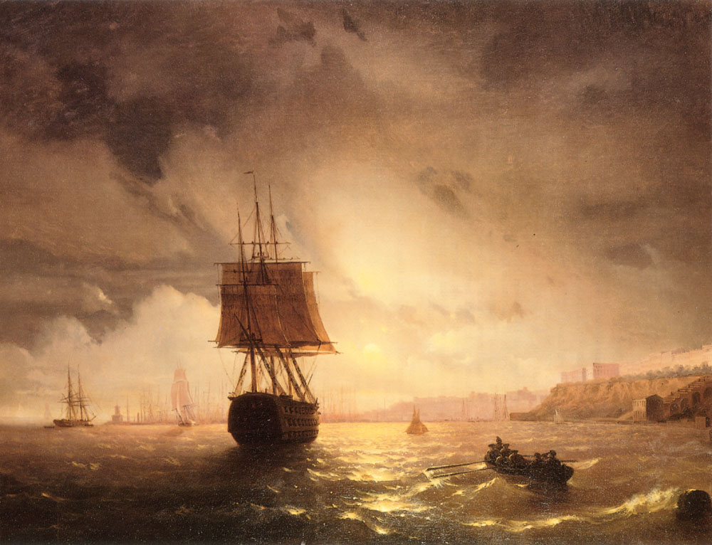 Puerto En Odessa Sobre Negro Mar Aivazovsky — Ivan Constantinovich Aivazovsky