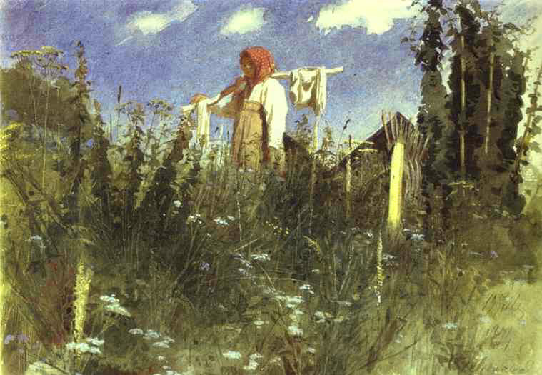 Chica Con Washed Linen Sobre Yoke Kramskoy — Ivan Nikolaevich Kramskoy