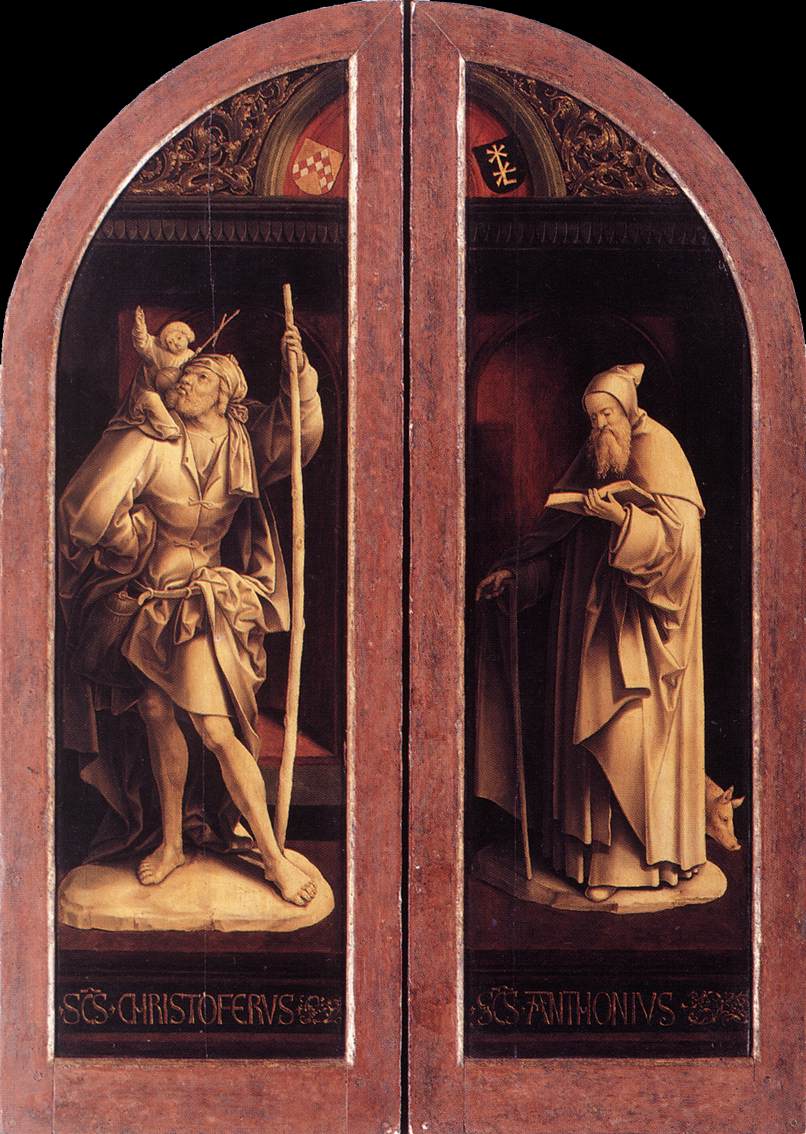 Sts Christopher Y Anthony Oostsanen — Jacob Cornelisz Van Oostsanen