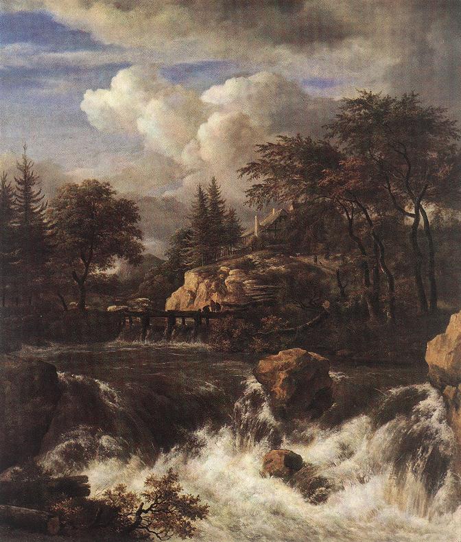 Cascada En Rocky Paisaje Ruysdael — Jacob Isaackszon Van Ruysdael