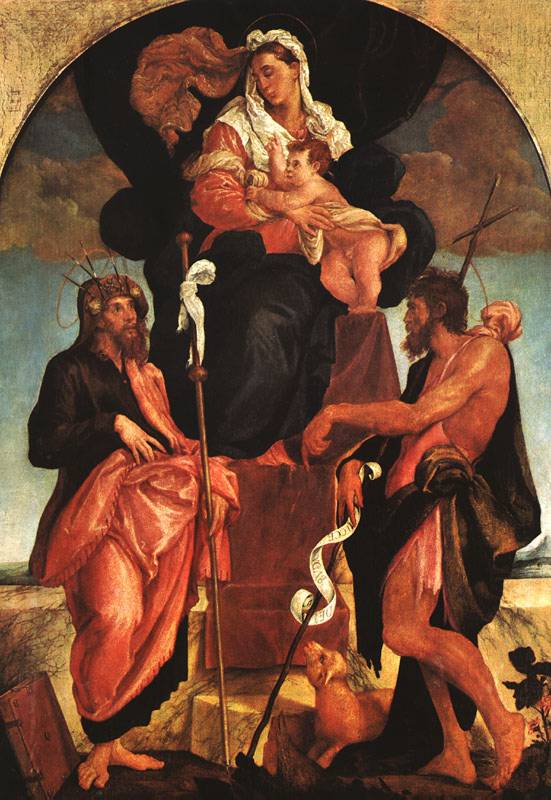 Madonna Y Nino Con Saints Bassano — Jacopo Bassano