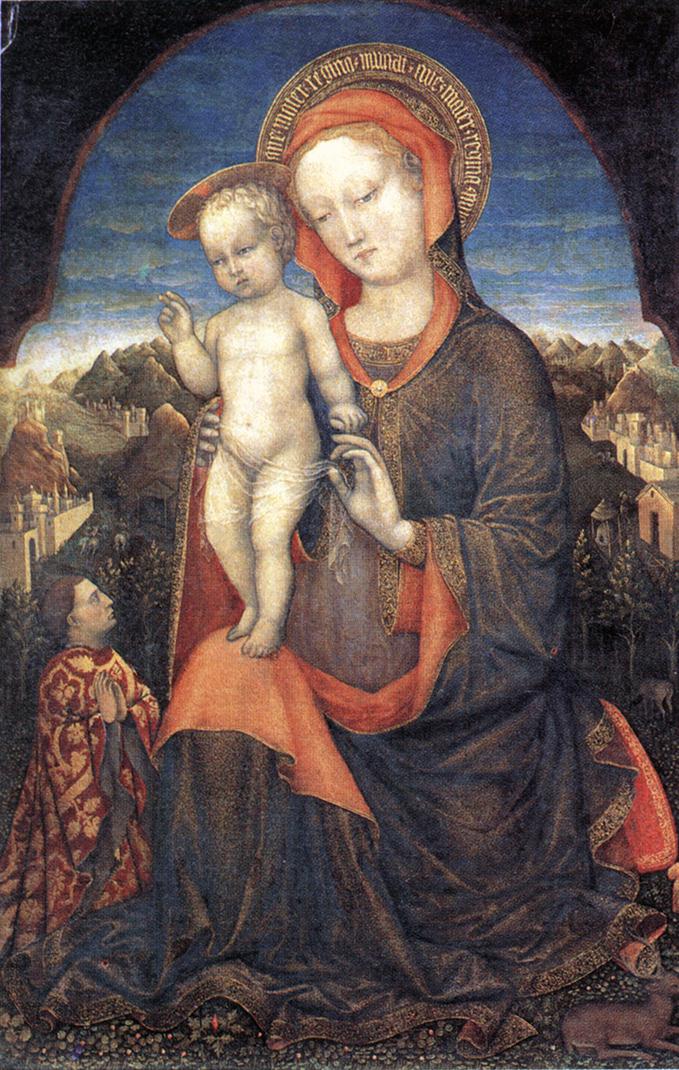 Madonna Y Nino Adored De Lionello Deste Bellini — Jacopo Bellini