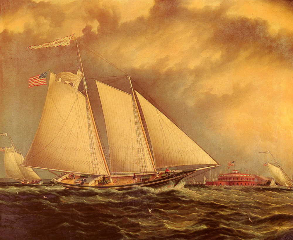 Yachting Off Castillo Jardin Buttersworth — James Buttersworth