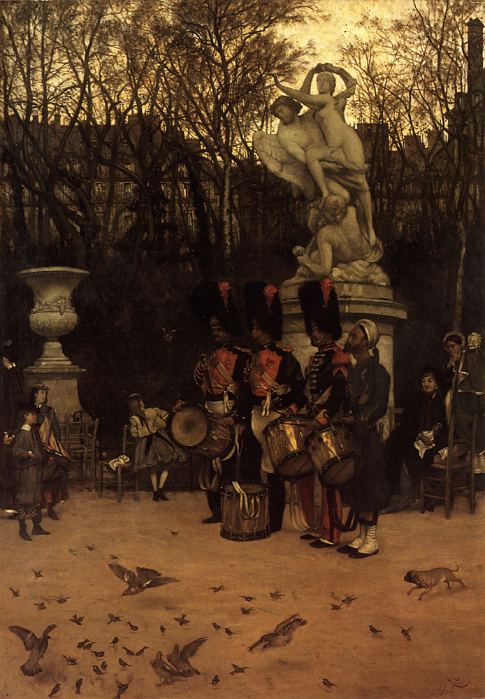 Beating Retreat En Tuileries Gardens Tissot — James Tissot