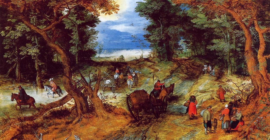 Bosque Paisaje Con Travellers Bruegel — Jan Il Vecchio Bruegel