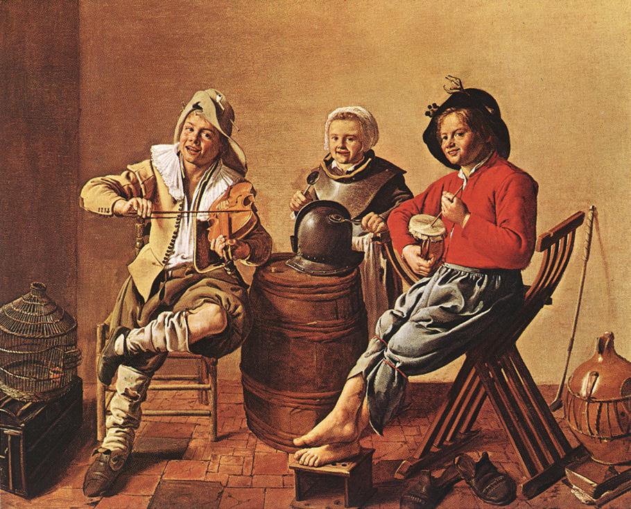 Two Boys Y Chica Making Musica Molenaer — Jan Miense Molenaer