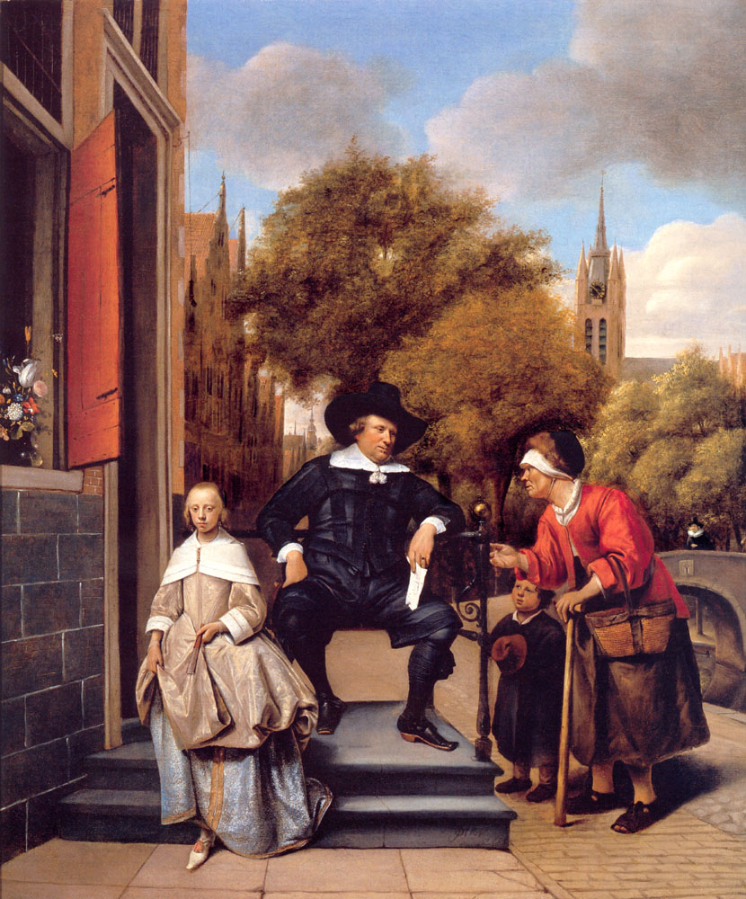 Burgher De Delft Y His Daughter Steen — Jan Steen