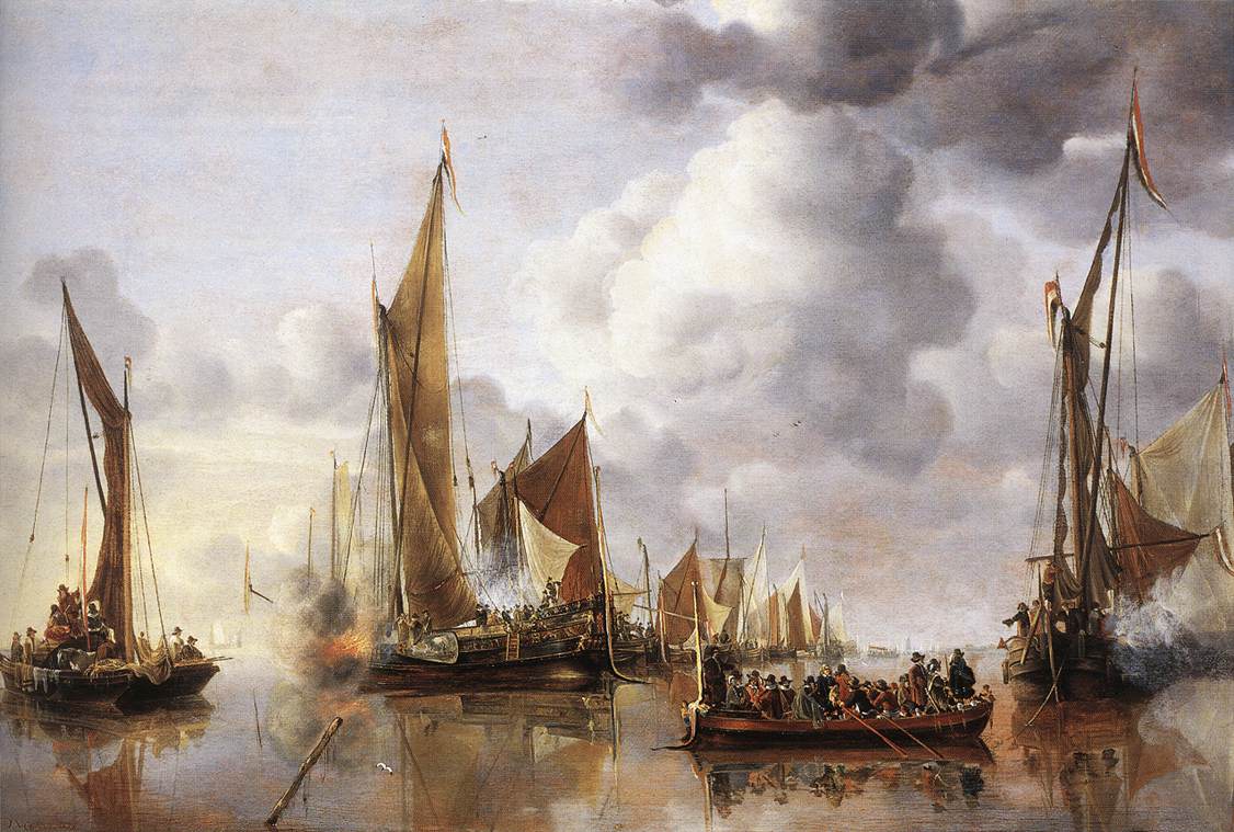 State Barge Saluted De Home Fleet Capelle — Jan Van De Capelle