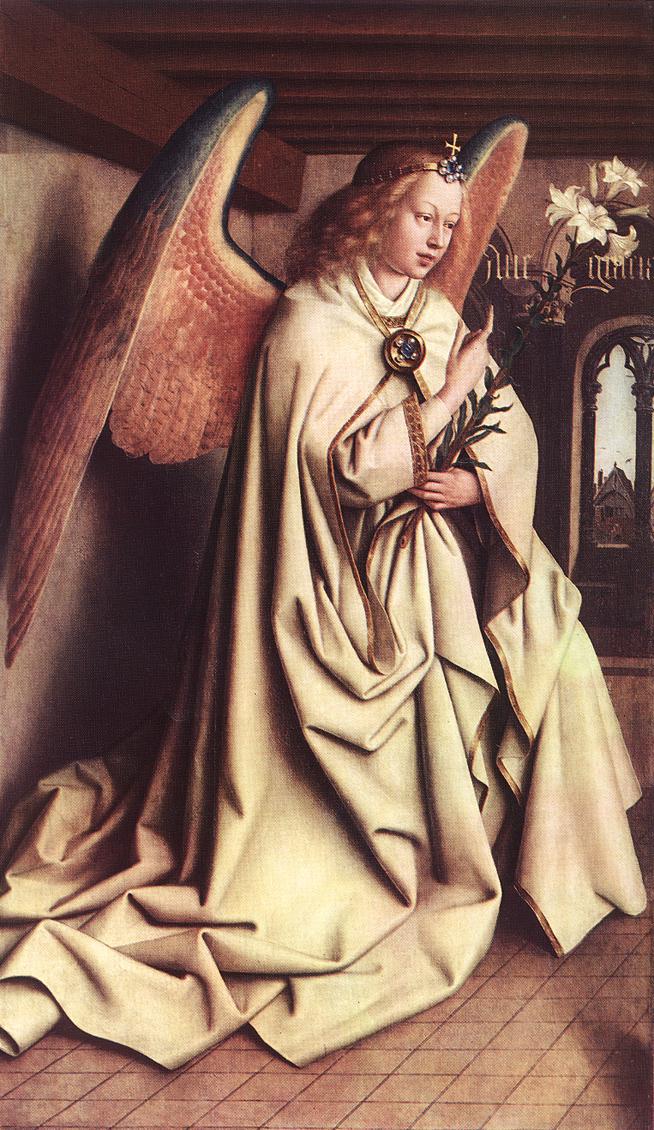 Ghent Altarpiece Angel De Anunciacion Van Eyck — Jan Van Eyck — Primitivos Flamencos