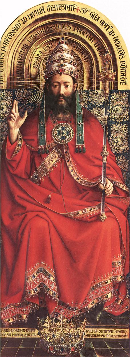 Ghent Altarpiece Dios Almighty Van Eyck — Jan Van Eyck — Primitivos Flamencos