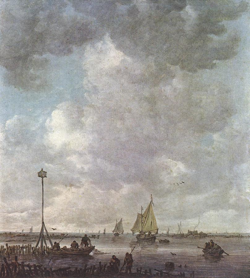 Marine Paisaje Con Fishermen Goyen — Jan Van Goyen