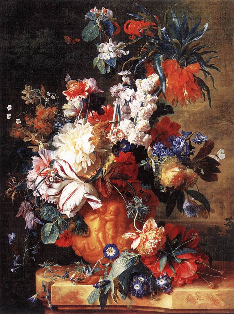 Bouquet De Flores En Urn Huysum — Jan Van Huysum