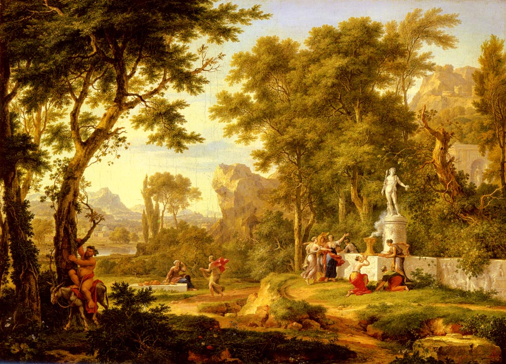 Clasico Paisaje Con Worship De Bacchus Huysum — Jan Van Huysum