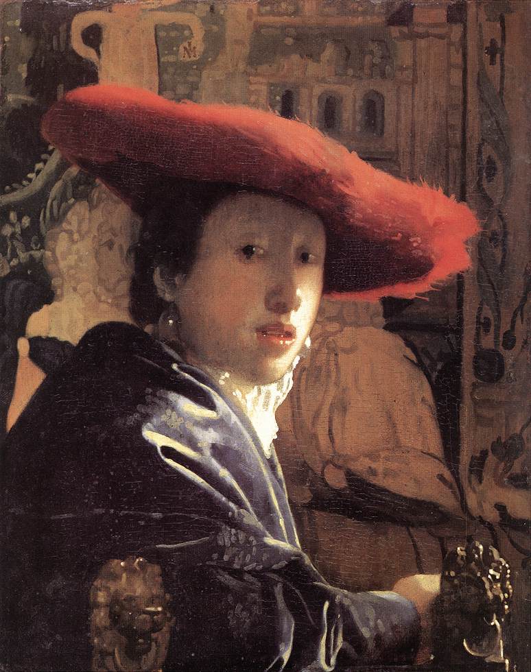 Chica Con Rojo Sombrero Vermeer — Jan Vermeer