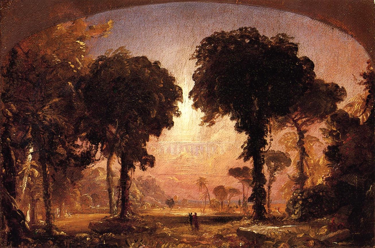 Ideal Paisaje Homage Hacia Thomas Cole Cropsey — Jasper Francis Cropsey