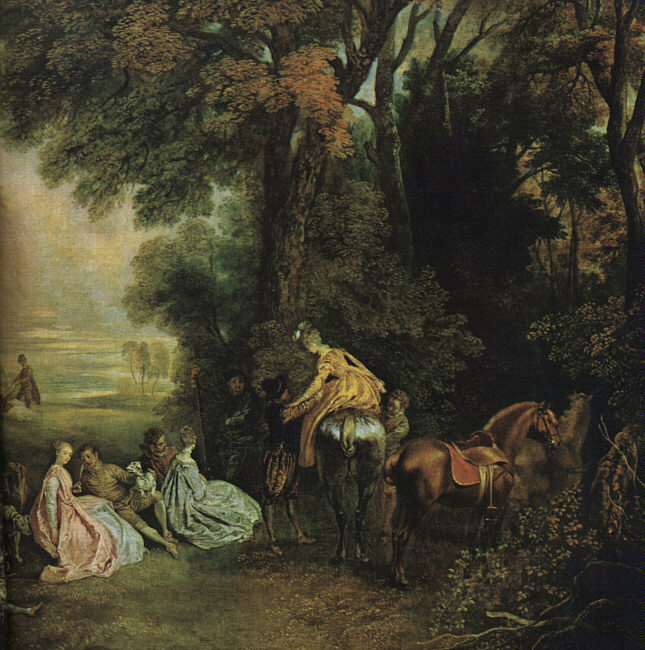 Halt Durante Chase Watteau — Jean Antoine Watteau