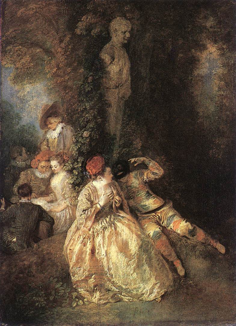 Harlequin Y Columbine Watteau — Jean Antoine Watteau