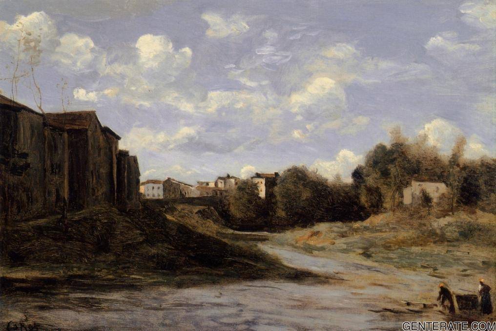 Banks De Midouze Mont De Marsan Corot — Jean Baptiste Camille Corot