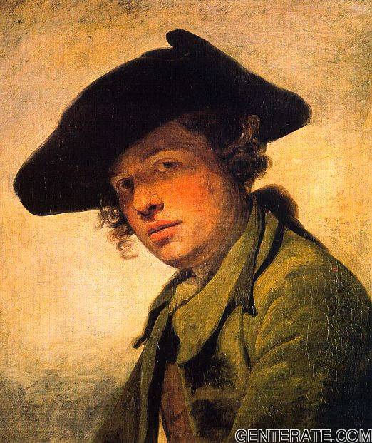 Joven Hombre En Sombrero Greuze — Jean Baptiste Greuze