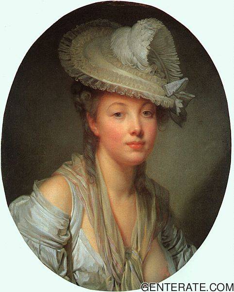 Joven Mujer En Blanco Sombrero Greuze — Jean Baptiste Greuze
