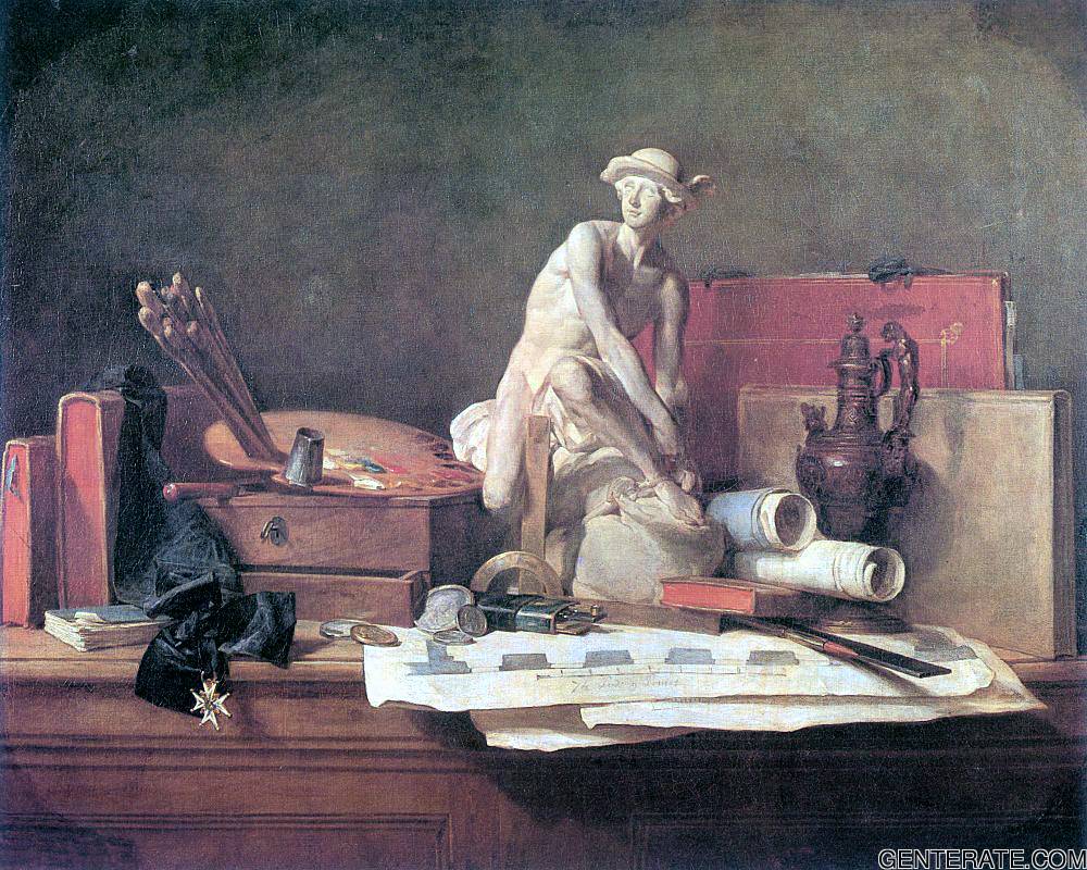 Attributes De Arts Y Their Rewards Chardin — Jean Baptiste Simeon Chardin